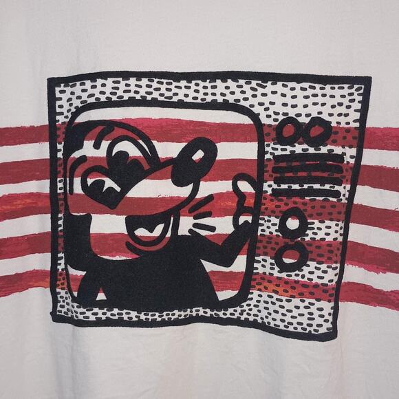 Coach x Disney x Keith Haring - Mickey Mouse TV T-Shirt - Red & White - Size XL - Picture 2 of 5